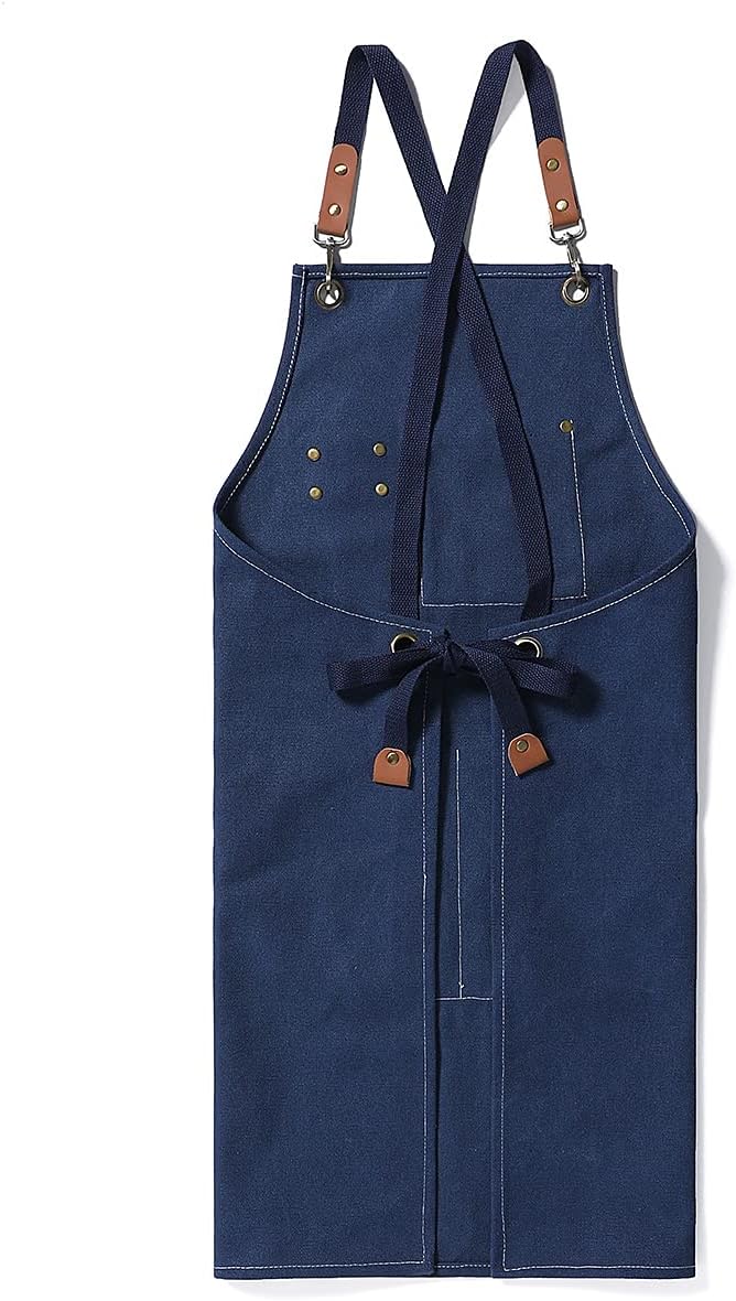 Duogoo Kitchen Chef Aprons for Women and Men with 3 Pockets for Cooking BBQ Bib Work - Image 3